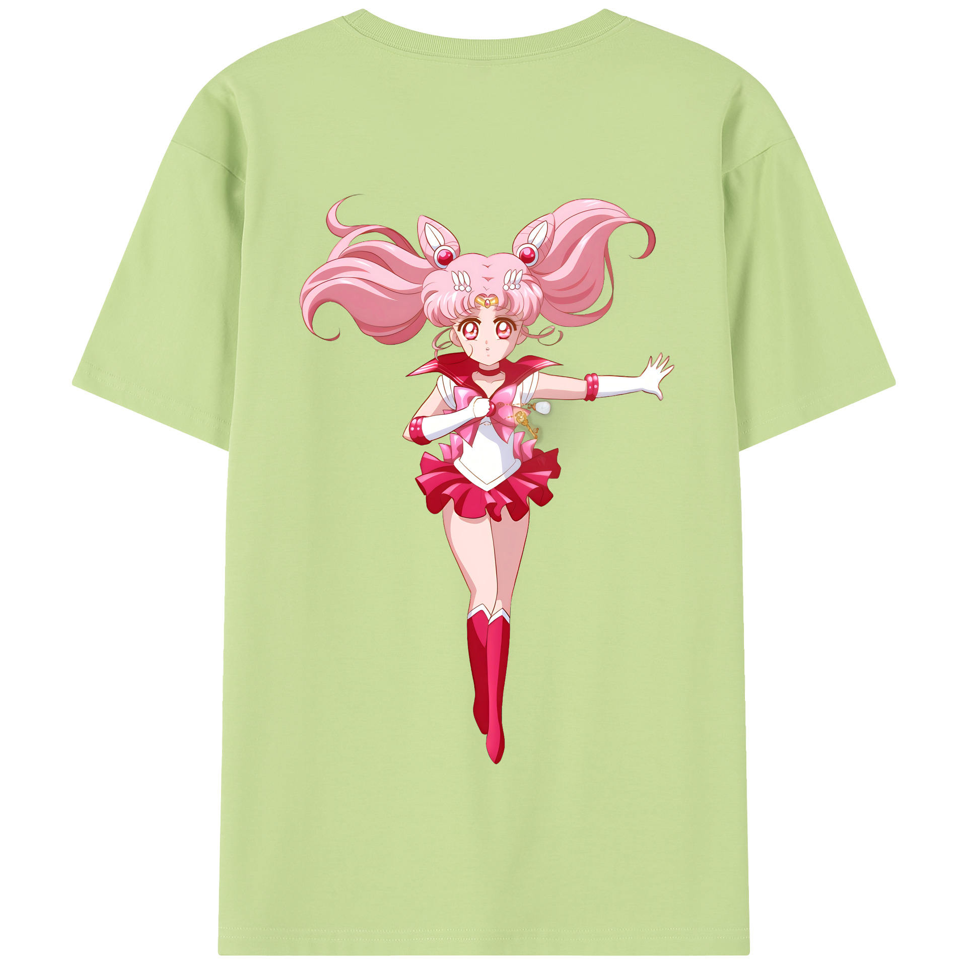 （画像用） 美少女戦士セーラームーン ちびうさ Sailor Moon Chibiusa Tsukino Usagi Small Lady Serenity 綿100％半袖Tシャツ（背面プリント）
